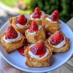 Deep-Fried Strawberry Cheesecake Stuffed Wonton Bites
