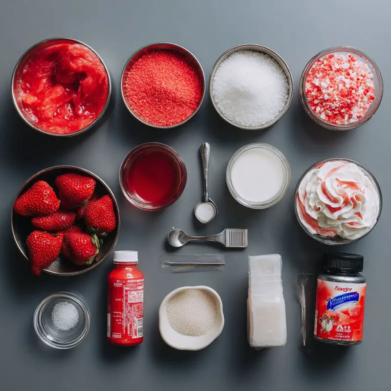 ingredient for Red Vibrant Strawberry Frappuccino